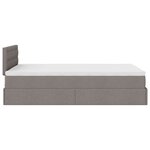 vidaXL Cadre de lit ottoman avec matelas taupe 120x200 cm tissu