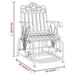 vidaXL Banc coulissant 61 cm Noir Acier