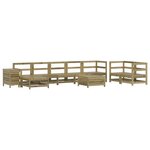 vidaXL Salon de jardin 10 Pièces bois de pin imprégné