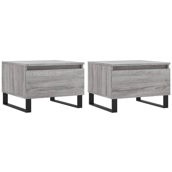 vidaXL Tables basses 2 Pièces sonoma gris 50x46x35 cm bois d'ingénierie