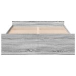 vidaXL Cadre de lit et tiroirs sonoma gris 120x190 cm bois ingénierie