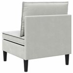 vidaXL Canapé central avec rangement Gris clair Velours
