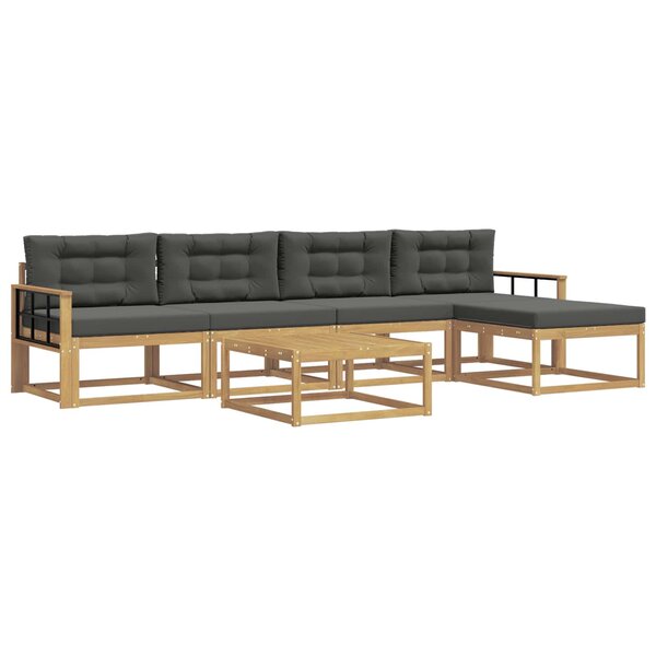 vidaXL Ensemble de canapés d'extérieur 6 pc Blanc et anthracite