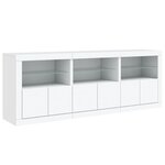 vidaXL Buffet avec lumières LED blanc 181 5x37x67 cm