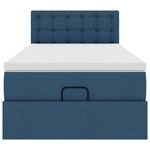 VidaXL Cadre de lit ottoman avec matelas bleu 80x200 cm tissu
