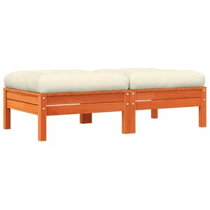 vidaXL Repose-pieds de jardin avec coussins 2 Pièces bois massif pin