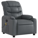 vidaXL Fauteuil de massage inclinable gris similicuir