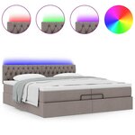 VidaXL Cadre de lit ottoman avec matelas taupe 200x200cm tissu