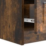 vidaXL Meuble TV 147 x 34 5 x 27 cm Chêne fumé Bois d'ingénierie