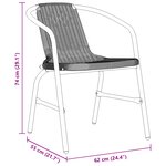 vidaXL Ensemble de jardin de 9 pièces Noir Poly Rattan