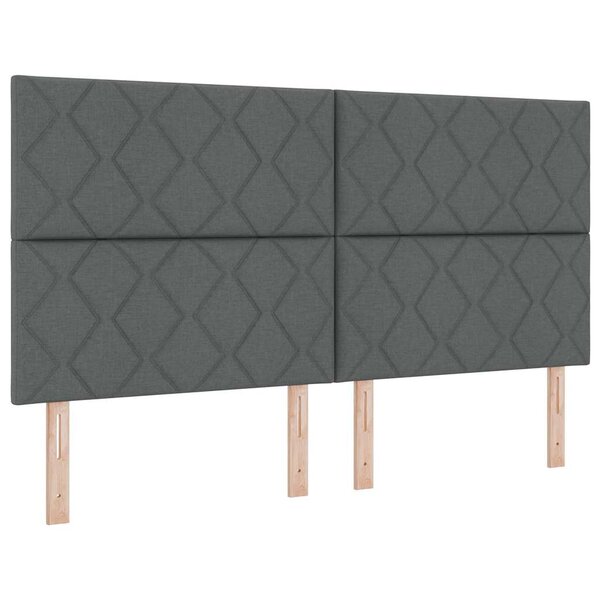 vidaXL Tête de lit avec des lumières à LED Réglable Gris 180 cm tissu