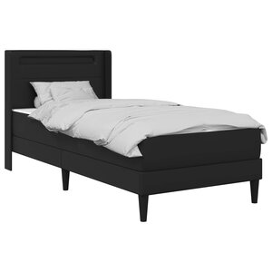 vidaXL Cadre de lit avec matelas Noir 100 x 200 cm Simili cuir