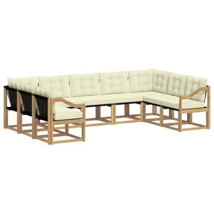 vidaXL Ensemble de canapés d'extérieur 9 pc Blanc et crème