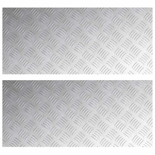 vidaXL Plaques à damier 2 Pièces Argent 90 x 40 cm Aluminium