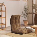 vidaXL Chaise pliable de sol Marron Tissu
