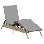 vidaXL Chaises longues avec coussins lot de 2 beige résine tressée