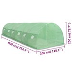 vidaXL Serre 27 m² 900x300x200 cm
