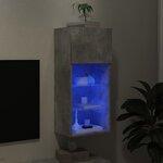 vidaXL Meuble TV avec lumières LED gris béton 40 5x30x90 cm