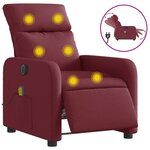vidaXL Fauteuil de massage inclinable électrique Rouge bordeaux Tissu
