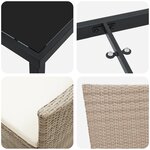 vidaXL Ensemble de salle à manger de jardin 5 pièces avec coussins Beige Poly Rattan