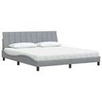 vidaXL Lit avec matelas gris clair 180x200 cm tissu