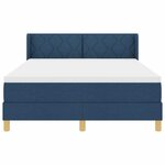 vidaXL Lit à Ressorts avec matelas Bleu 160 x 200 cm tissu