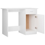 Bureau table poste de travail meuble d'ordinateur informatique étude 100 x 50 x 76 cm bois d'ingénierie blanc 02_0023500