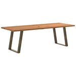 vidaXL Table à manger marron clair bois de chêne massif rectangulaire
