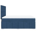 vidaXL Sommier à lattes de lit avec matelas Bleu 160x200 cm Tissu