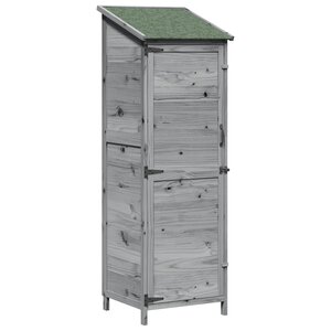 vidaXL Abri de jardin Gris 59 5 x 56 x 176 5 cm Bois d'ingénierie