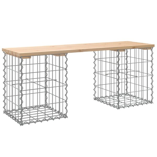 vidaXL Banc de jardin design de gabion 103x31x42 cm bois massif de pin