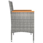vidaXL Jeu de chaise et tabouret de jardin 4 Pièces Résine tressée Gris