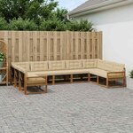 vidaXL Ensemble de canapés d'extérieur 9 Pièces Naturel et Beige