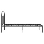 vidaXL Cadre de lit métal sans matelas avec tête de lit noir 80x200 cm