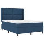 vidaXL Lit ressort bleu avec matelas  140 x 200 cm en tissu.