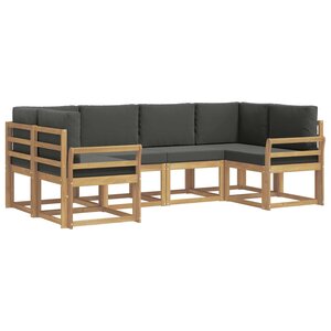 vidaXL Ensemble de canapés d'extérieur 6 pc Blanc et anthracite