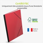 Carton à dessin A2- ACROPAQ- Rouge - 52 x 72 cm- Fermeture élastique- Dos extensible- Certifié FSC