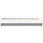 vidaXL Cadre de lit sans matelas blanc 75x190 cm bois d'ingénierie