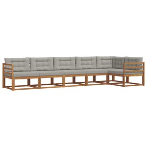 vidaXL Ensemble de canapés d'extérieur 6 pc Naturel et gris clair