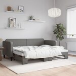 vidaXL Lit de jour avec lit gigogne gris foncé 80x200 cm tissu