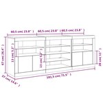 vidaXL Buffet avec lumières LED chêne marron 181 5x37x67 cm