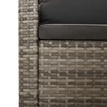 vidaXL Salon de jardin 3 Pièces avec coussins Gris Résine tressée
