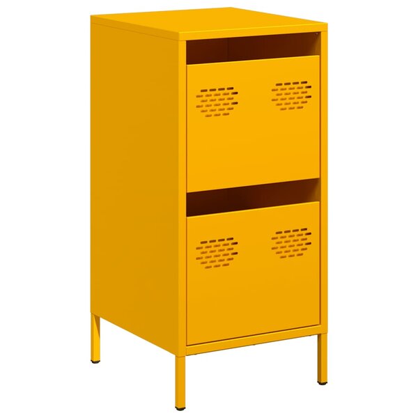 vidaXL Buffet jaune moutarde 35x39x73 5 cm acier laminé à froid