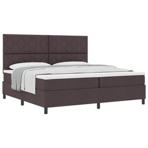 vidaXL Lit à ressorts avec matelas Marron foncé 200 x 200 cm tissu