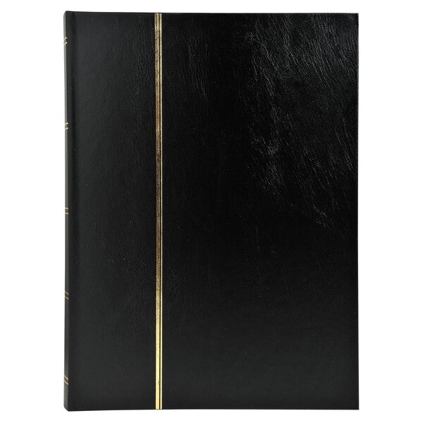 Album De Timbres Simili-cuir 32 Pages Noires - 16 5x22 5 Cm - Noir - Exacompta