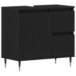 vidaXL Ensemble de meubles de salle de bain 3 pièces en bois d'ingénierie chêne noir