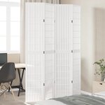 vidaXL Cloison de séparation 4 panneaux blanc bois de paulownia massif