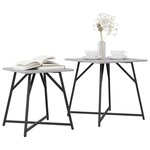 vidaXL Ensemble de tables d'appoint 2 Pièces Gris Sonoma et noir