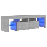 vidaXL Meuble TV avec lumières LED Gris béton 140x36 5x40 cm