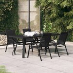vidaXL Ensemble à manger de jardin 5 Pièces Noir